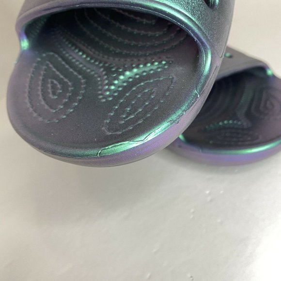 SUPER RARE Classic Crocs Iridescent Slides main image 5